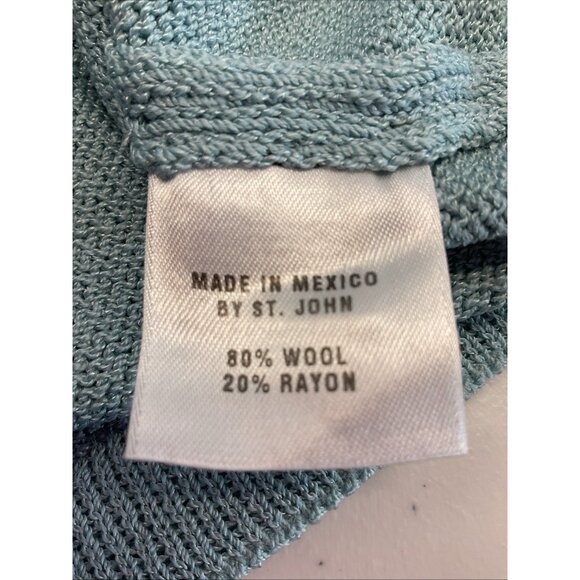 ST. JOHN Sport Wool Blend Full‎ Zip Up hoodie Cardigan Size S Old money Blue - Picture 6 of 9